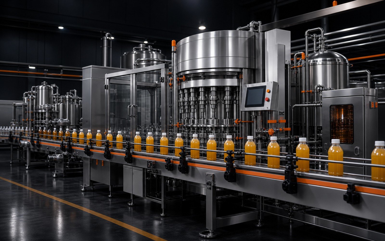 Clean juice and tea filling machine without text